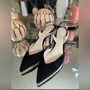 Stuart Weitzman black sling back heels